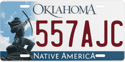 OK license plate 557AJC