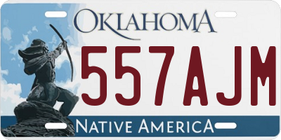 OK license plate 557AJM