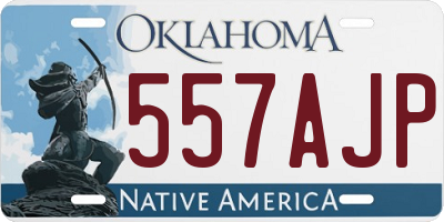 OK license plate 557AJP