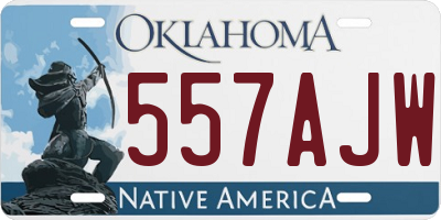 OK license plate 557AJW
