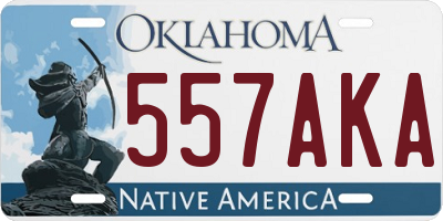 OK license plate 557AKA