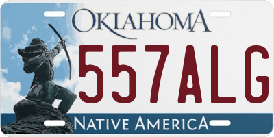 OK license plate 557ALG