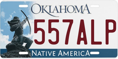 OK license plate 557ALP