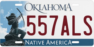 OK license plate 557ALS
