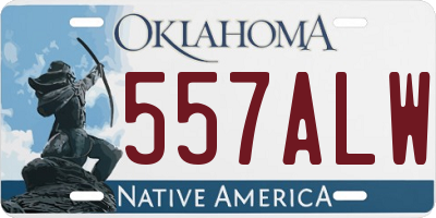 OK license plate 557ALW