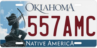 OK license plate 557AMC