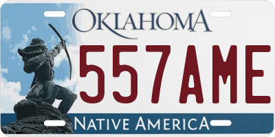 OK license plate 557AME