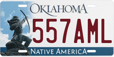 OK license plate 557AML
