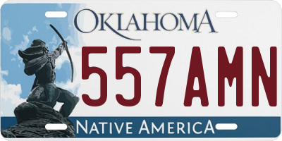 OK license plate 557AMN