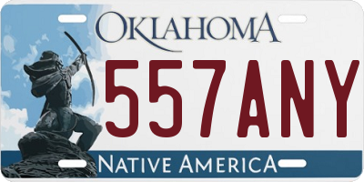 OK license plate 557ANY