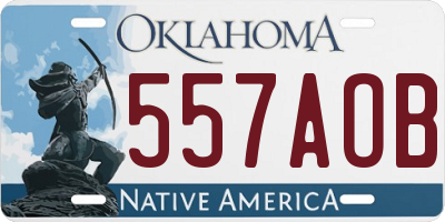 OK license plate 557AOB