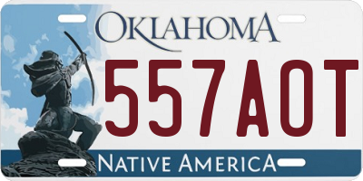 OK license plate 557AOT