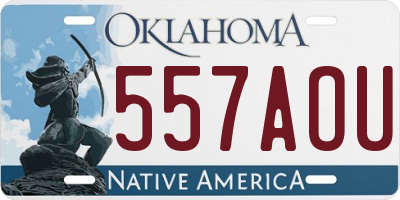 OK license plate 557AOU