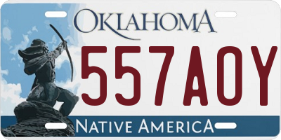 OK license plate 557AOY