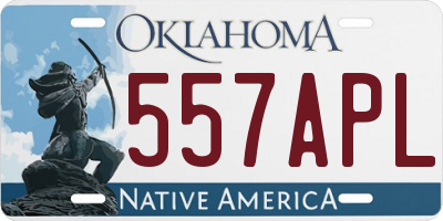 OK license plate 557APL