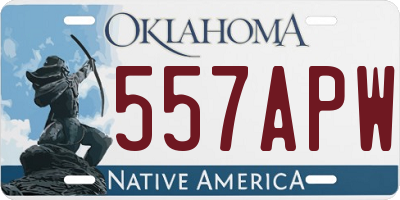 OK license plate 557APW
