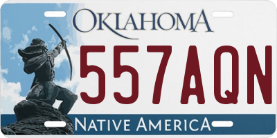 OK license plate 557AQN