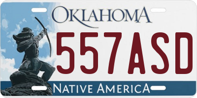 OK license plate 557ASD