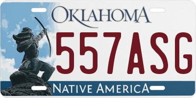 OK license plate 557ASG