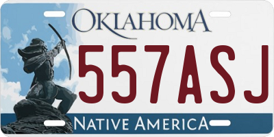 OK license plate 557ASJ
