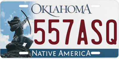 OK license plate 557ASQ