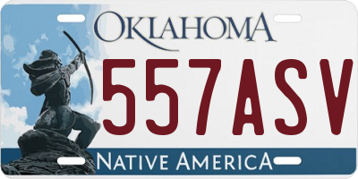 OK license plate 557ASV