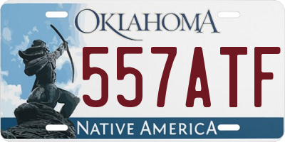 OK license plate 557ATF