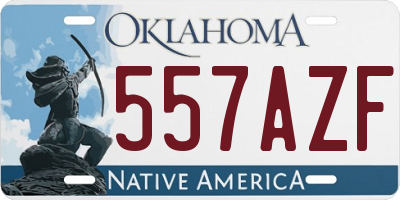 OK license plate 557AZF