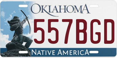 OK license plate 557BGD