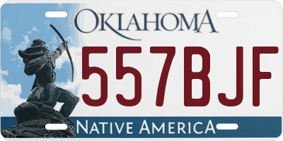 OK license plate 557BJF