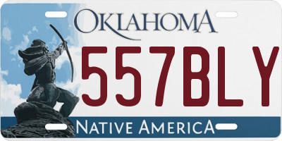 OK license plate 557BLY