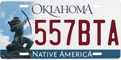 OK license plate 557BTA
