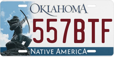 OK license plate 557BTF