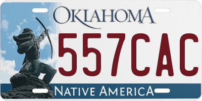 OK license plate 557CAC