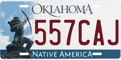 OK license plate 557CAJ