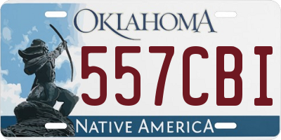 OK license plate 557CBI