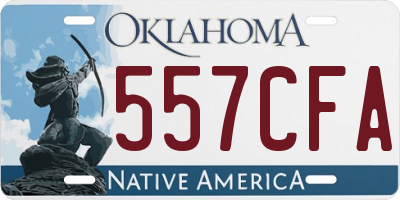 OK license plate 557CFA