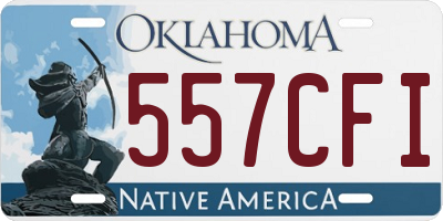 OK license plate 557CFI