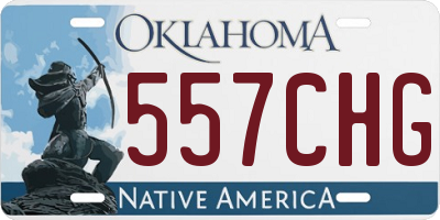 OK license plate 557CHG