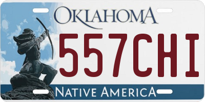 OK license plate 557CHI