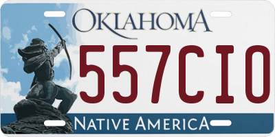 OK license plate 557CIO