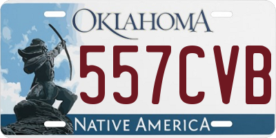 OK license plate 557CVB