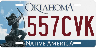 OK license plate 557CVK