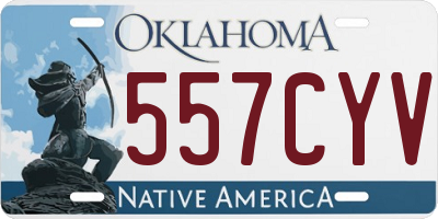 OK license plate 557CYV