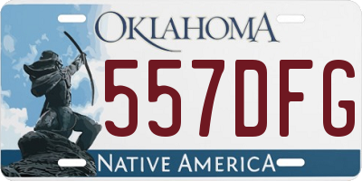 OK license plate 557DFG