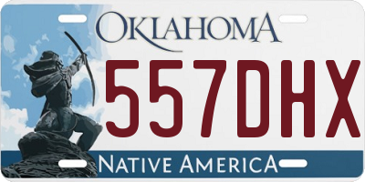 OK license plate 557DHX