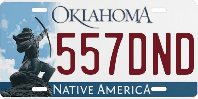 OK license plate 557DND
