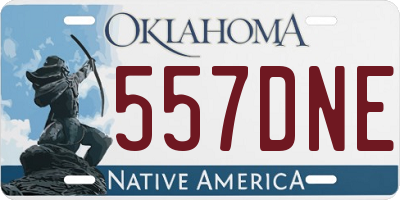 OK license plate 557DNE