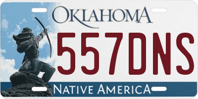 OK license plate 557DNS