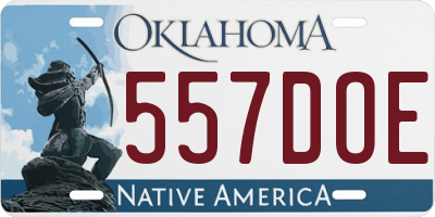 OK license plate 557DOE